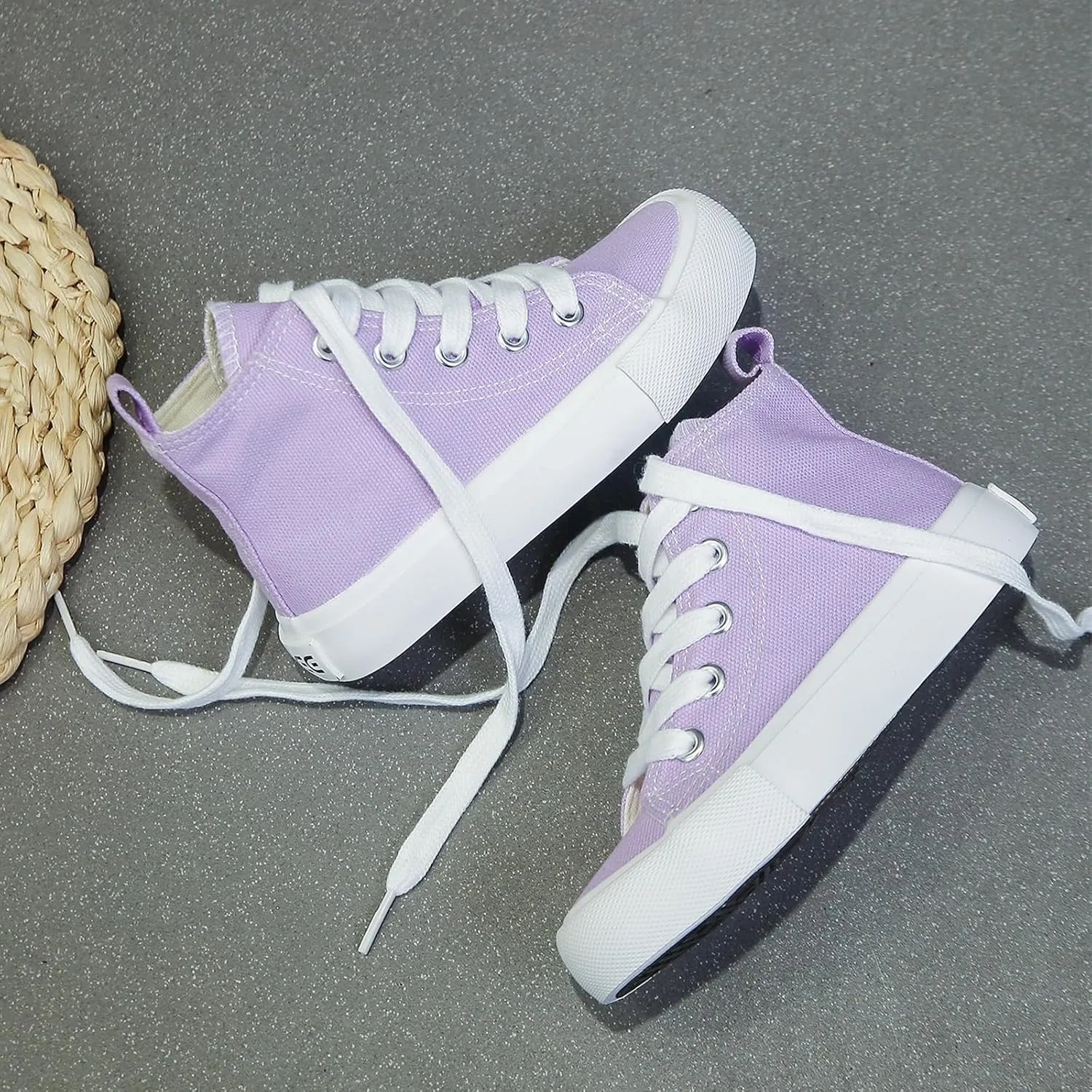 Boys & Girls High Top lace-up Kids' Espadrcanvas Shoes Back-to-School Season Little White Shoes Teen Classic Kids' Sneakers Tennis Shoes Baby Skate Shoes