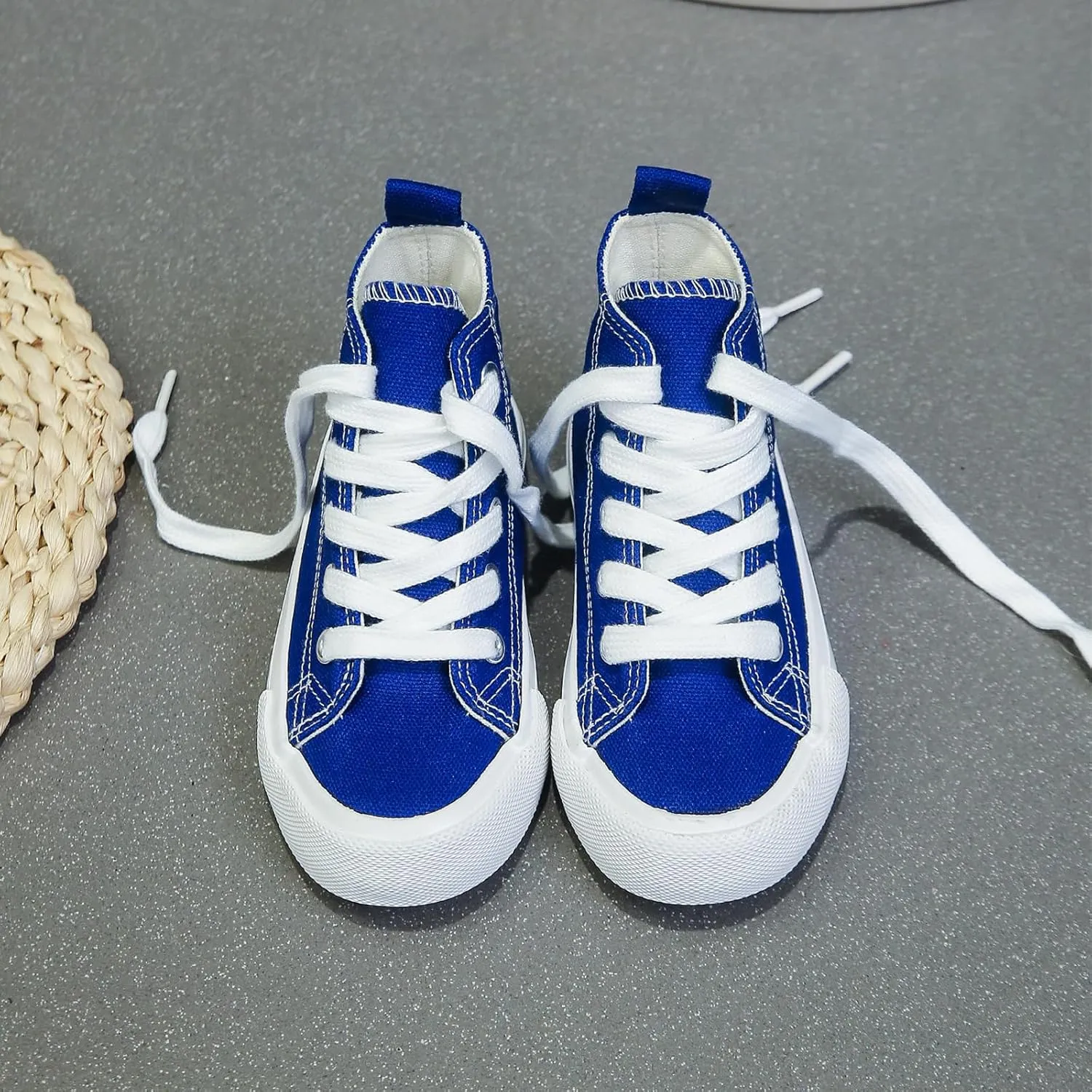 Boys & Girls High Top lace-up Kids' Espadrcanvas Shoes Back-to-School Season Little White Shoes Teen Classic Kids' Sneakers Tennis Shoes Baby Skate Shoes