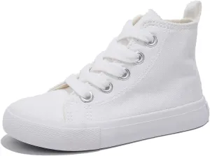 Boys & Girls High Top lace-up Kids' Espadrcanvas Shoes Back-to-School Season Little White Shoes Teen Classic Kids' Sneakers Tennis Shoes Baby Skate Shoes