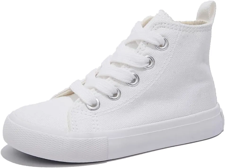Boys & Girls High Top lace-up Kids' Espadrcanvas Shoes Back-to-School Season Little White Shoes Teen Classic Kids' Sneakers Tennis Shoes Baby Skate Shoes