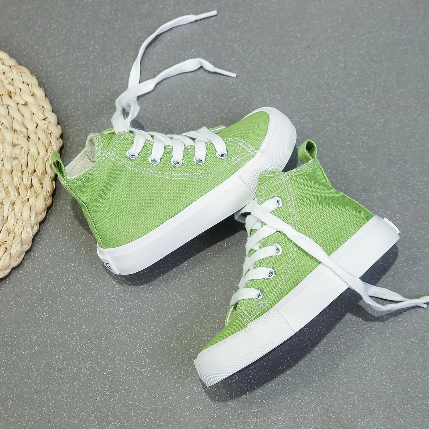 Boys & Girls High Top lace-up Kids' Espadrcanvas Shoes Back-to-School Season Little White Shoes Teen Classic Kids' Sneakers Tennis Shoes Baby Skate Shoes