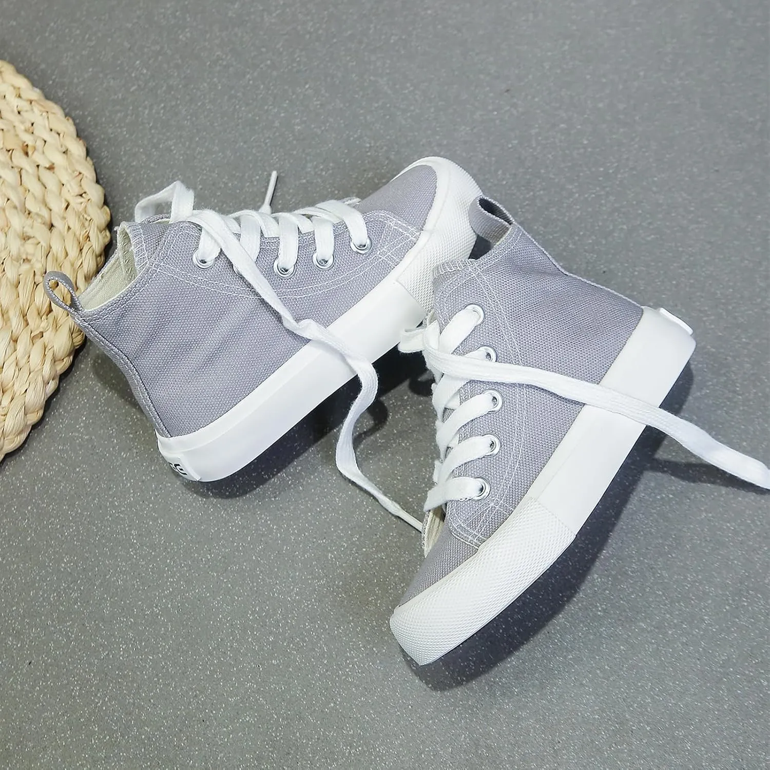 Boys & Girls High Top lace-up Kids' Espadrcanvas Shoes Back-to-School Season Little White Shoes Teen Classic Kids' Sneakers Tennis Shoes Baby Skate Shoes