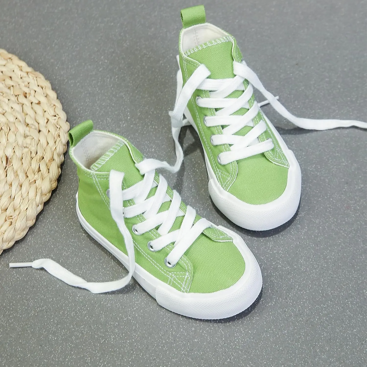 Boys & Girls High Top lace-up Kids' Espadrcanvas Shoes Back-to-School Season Little White Shoes Teen Classic Kids' Sneakers Tennis Shoes Baby Skate Shoes