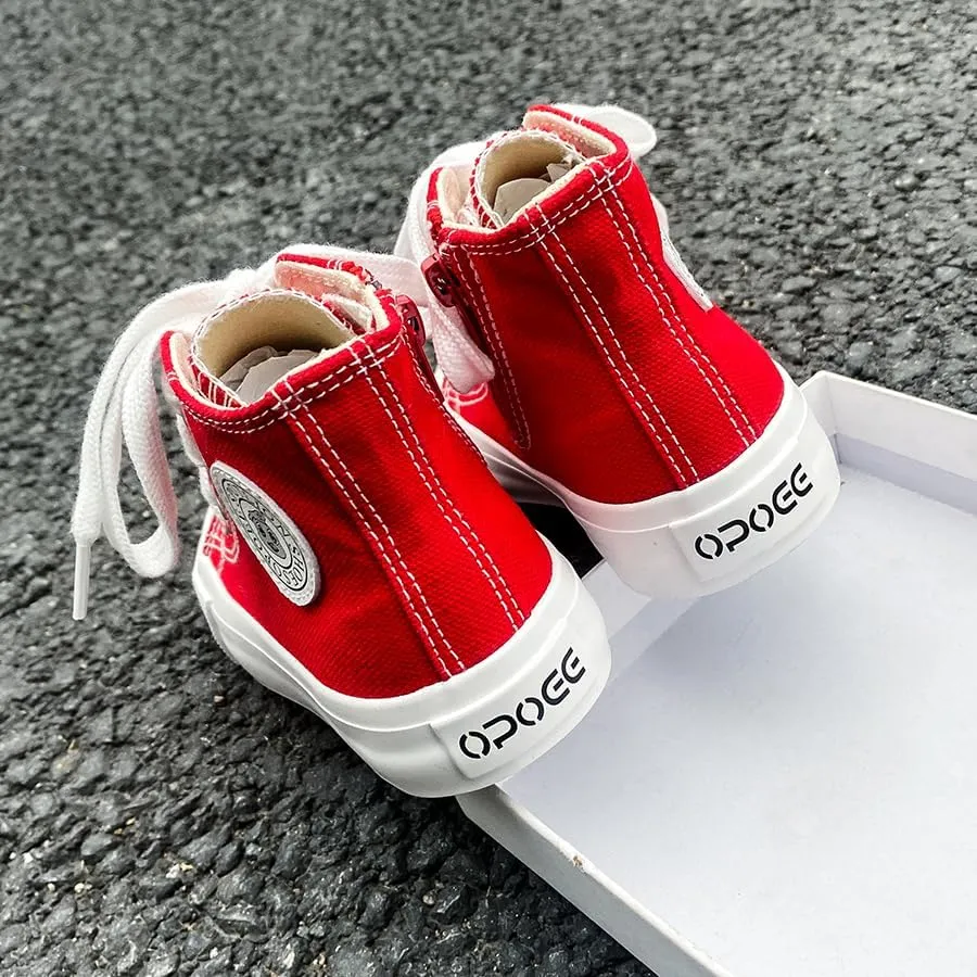 Boys & Girls High Top Zipper Kids' Espadrcanvas Shoes Back-to-School Season Little White Shoes Teen Classic Kids' Sneakers Tennis Shoes Baby Skate Shoes