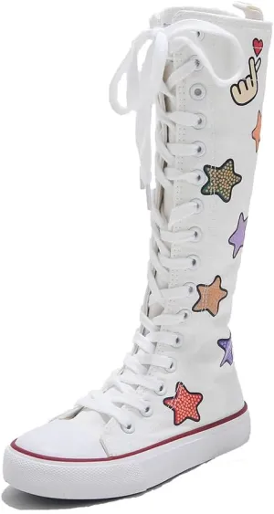 Boys and Girls High Top Children's Canvas Shoes Fashion Street Dance White Campus Shoe Outdoor Leisure Sneakers Shoes