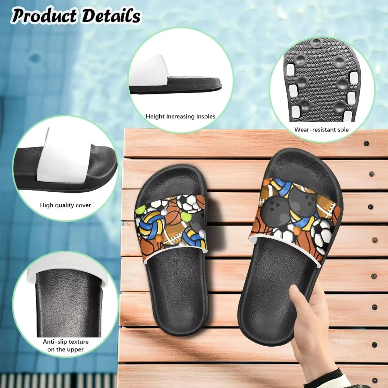 Boys Girls Sandals with Non Slip Footbed Casual Slides Sandals Open Toes Flat for Kids Toddler