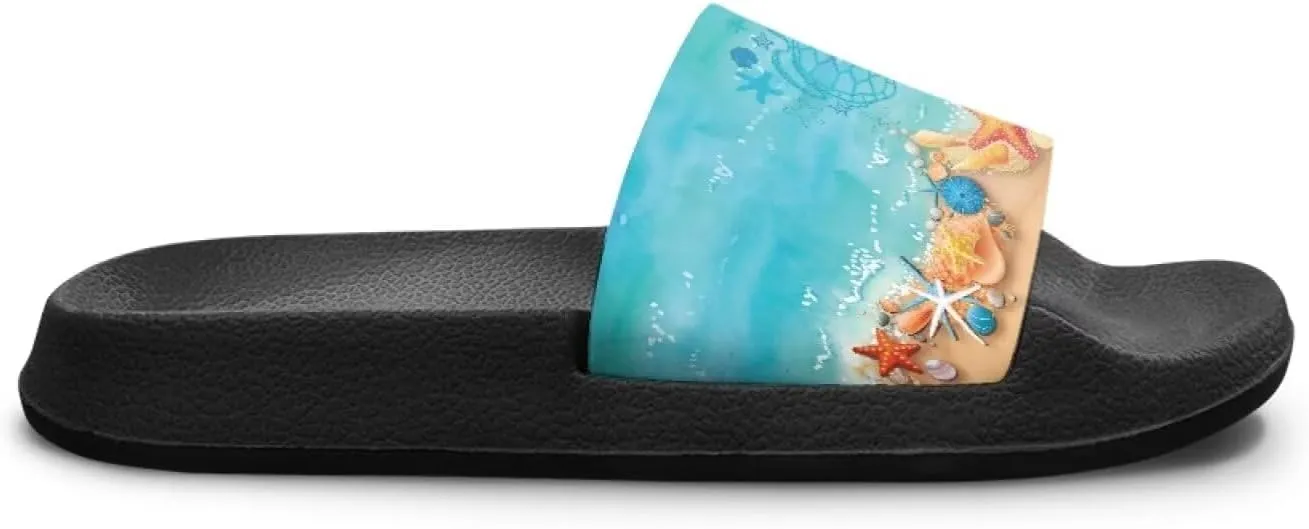 Boys Slides Kids Girls Slippers Blue Beach Sandals Cute Sea Animal Summer Shoes for Home Pool Gifts