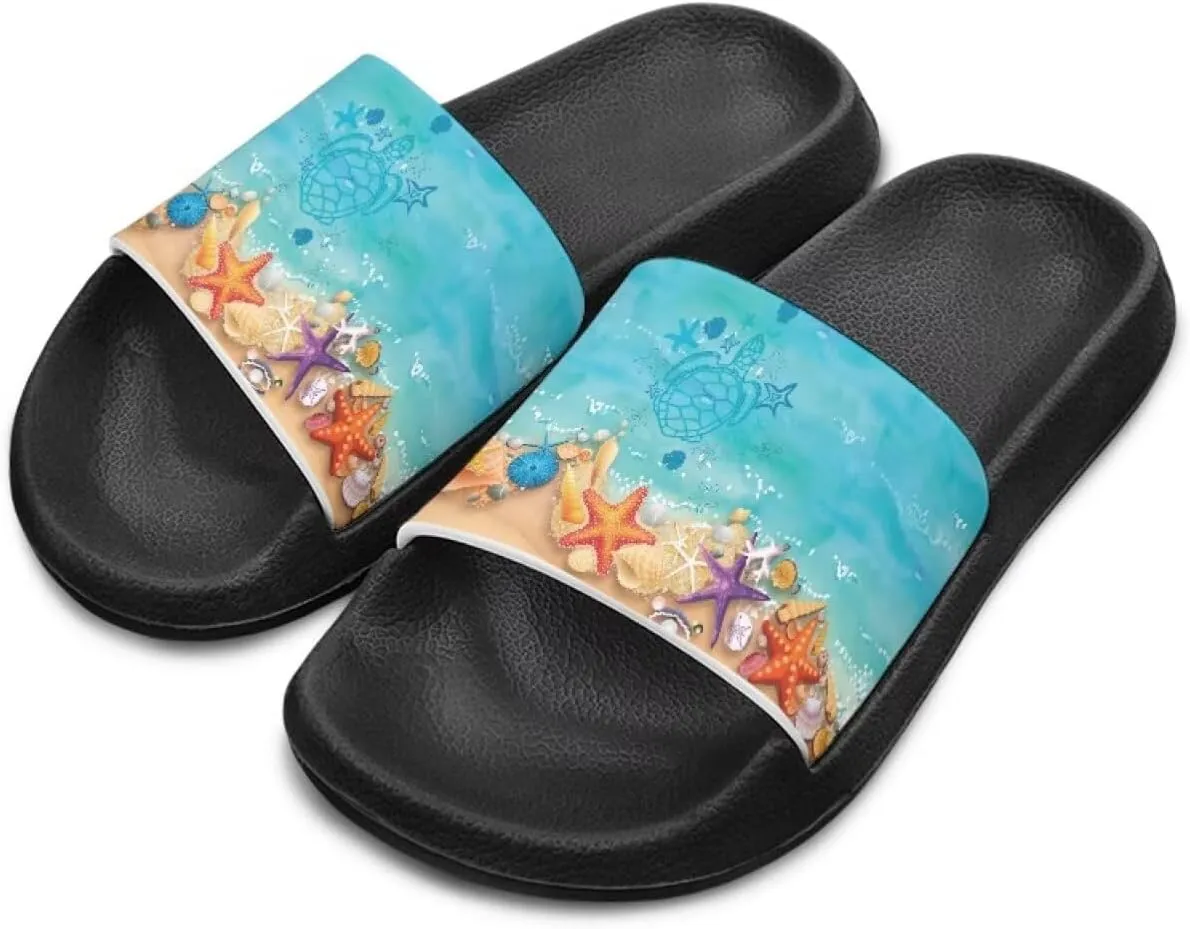 Boys Slides Kids Girls Slippers Blue Beach Sandals Cute Sea Animal Summer Shoes for Home Pool Gifts