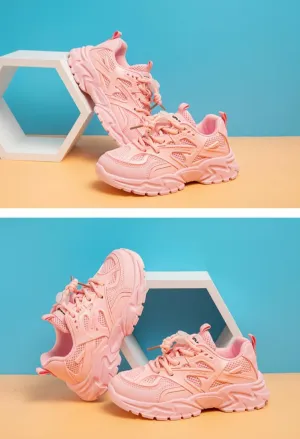 Boys Tennis Shoes Platform Girls Chunky Shoes Breathable Child Sneakers Lightweight