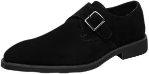 British Fashion Suede Leather Shoes Metal Hasp Monk Shoes British Style Slip On Pointed Toe Moccasins New Wear-Resistant Loafers Shoes