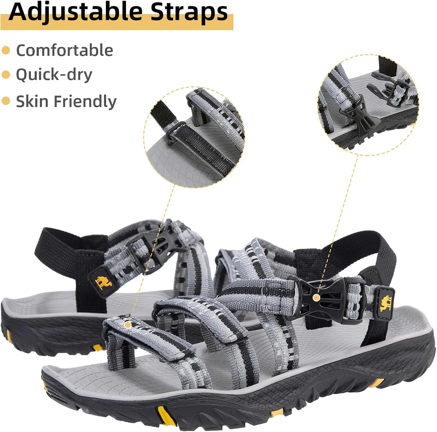 CAMEL CROWN Hiking Sandals for Women Outdoor Sports Sandals Open Toe Athletics Sandals Braided Tape Walking Sandal