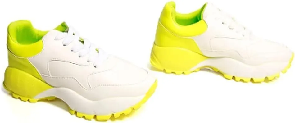Cape Robbin DIP Glossy Neon Chunky Platform Lace up Sneakers