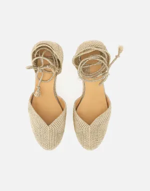 Castaner Cora Gold Wedge Espadrilles