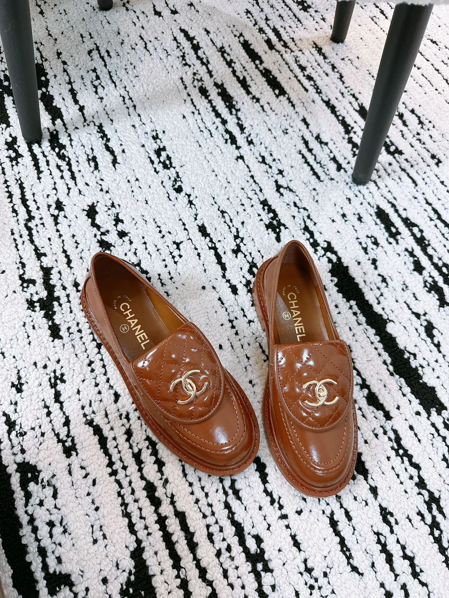CC Moccasins 25mm In Caramel Glossy Lambskin  144647
