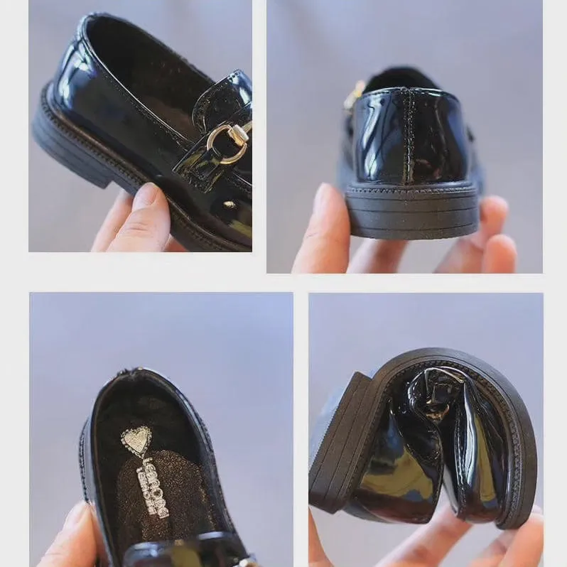 Chain Detail Boys Glossy Loafers