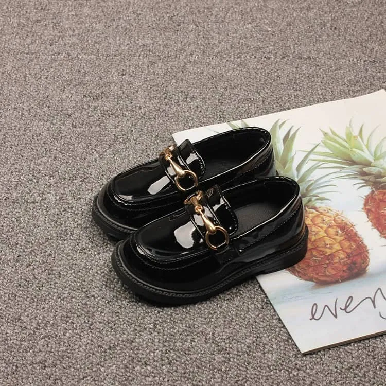 Chain Detail Boys Glossy Loafers