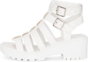 Chariot & Co Fib Women's Platform Sandals – Chunky Heel Gladiator Sandals with Buckles – Summer Style with 2” Heel