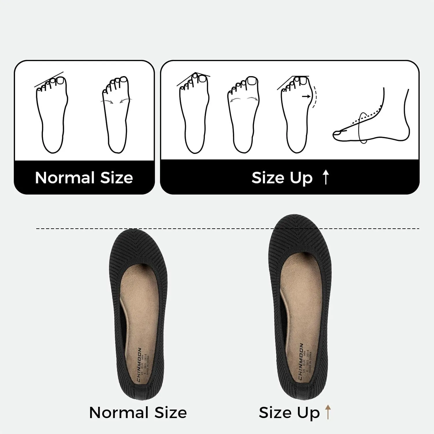 CHIN·MOON Women's Ballet Flats Comfortable Dressy Walking Dress Casual Shoes