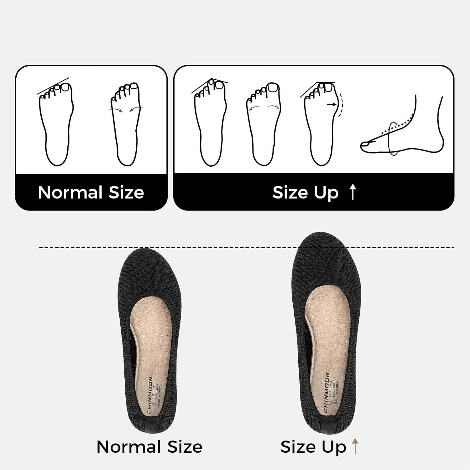 CHIN·MOON Women's Ballet Flats Comfortable Dressy Walking Dress Casual Shoes