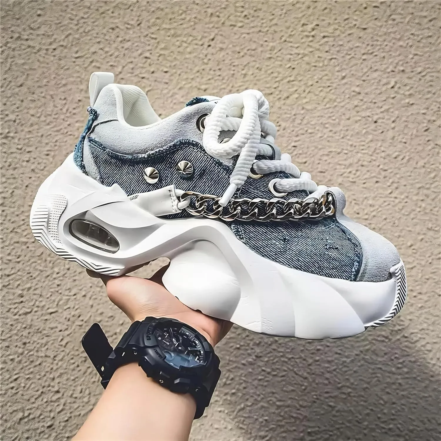 Chunky Sneaker for Women Platform Sneakers Height Increase Thick Sole Y2K Aesthetic Walking Shoes