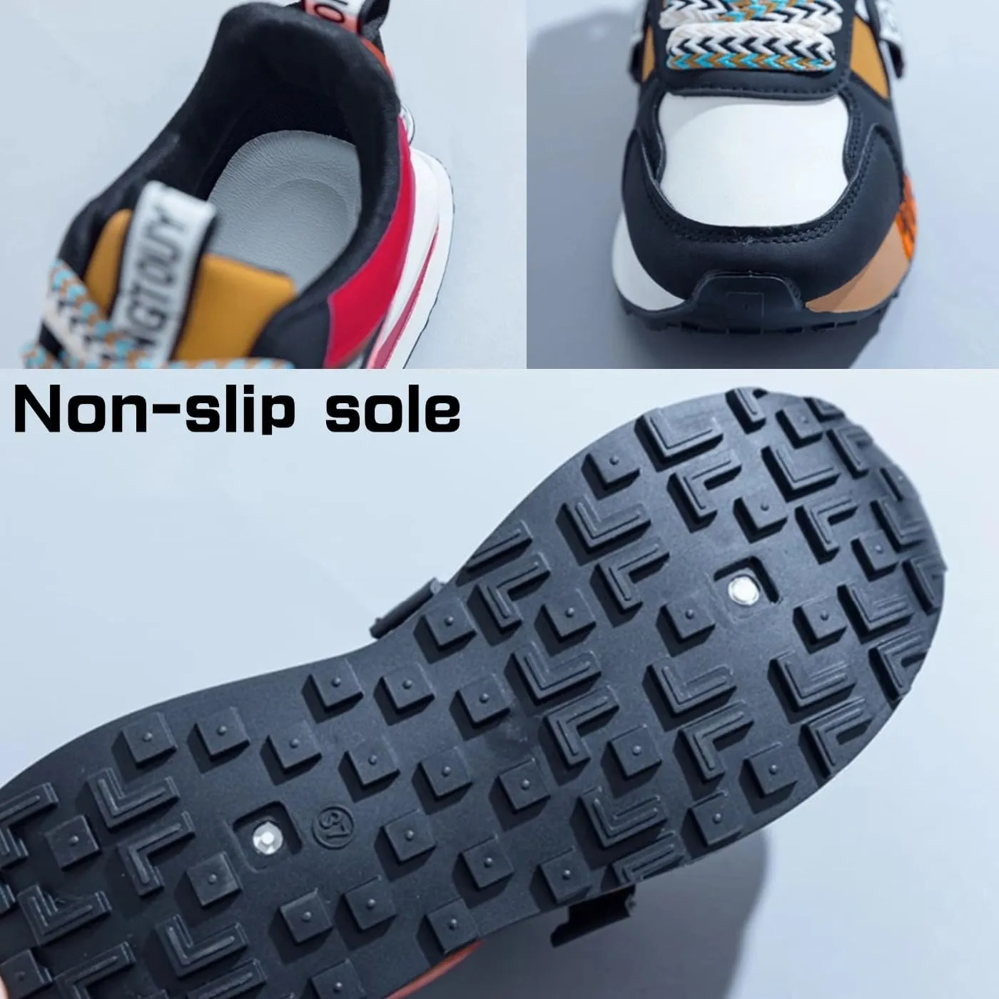 Chunky Sneakers for Women & Girls Cute Y2K Rainbow-Colored Walking Shoes for Travel & Gifts