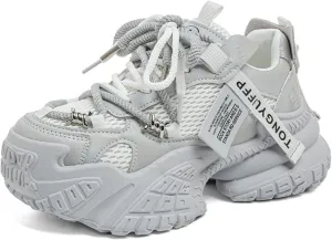 Chunky Sneakers for Women Platform Sneakers Ideal for Streetwalk and Gym Comfortable Casual Lace Up Fashion Tennis Shoes