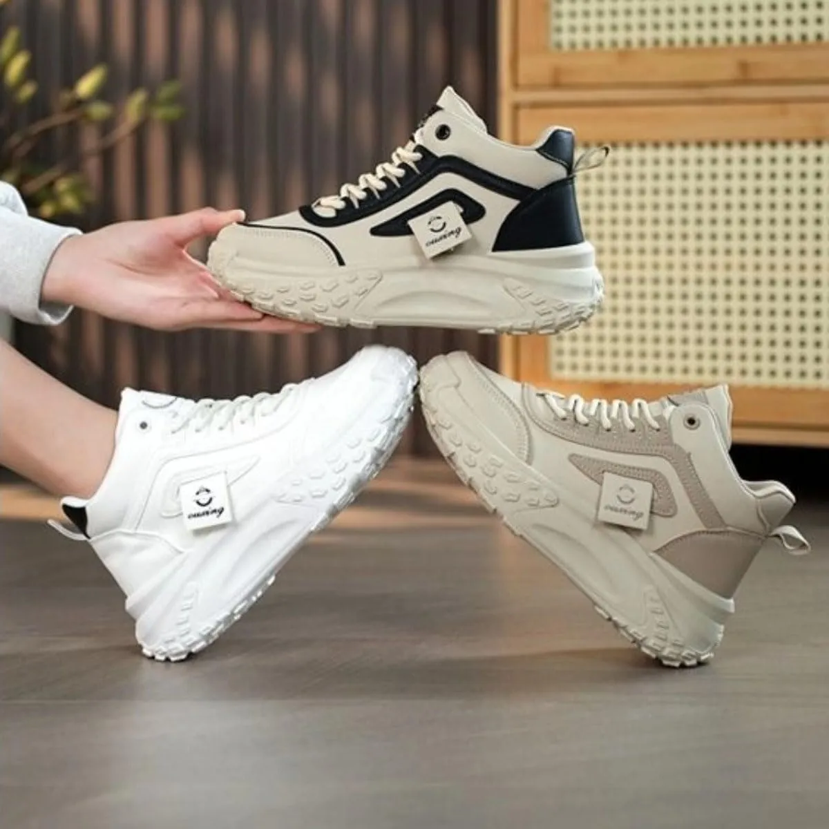 Chunky Sneakers for Women Walking Shoes with 1.8-Inch Thick Sole - Comfortable and Versatile