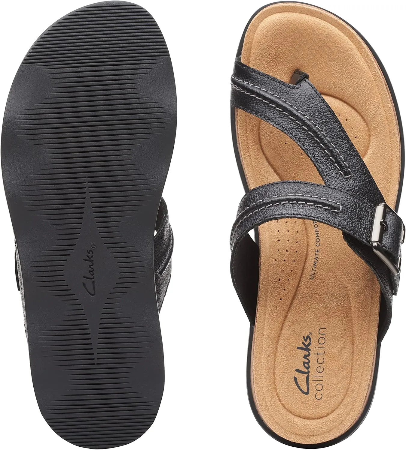 Clarks Womens Bryn Comfort Insole Slip On Thong Sandals