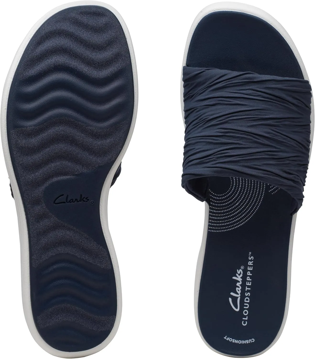Clarks Womens Drift Petal Cushioned Footbed Slide Sandals