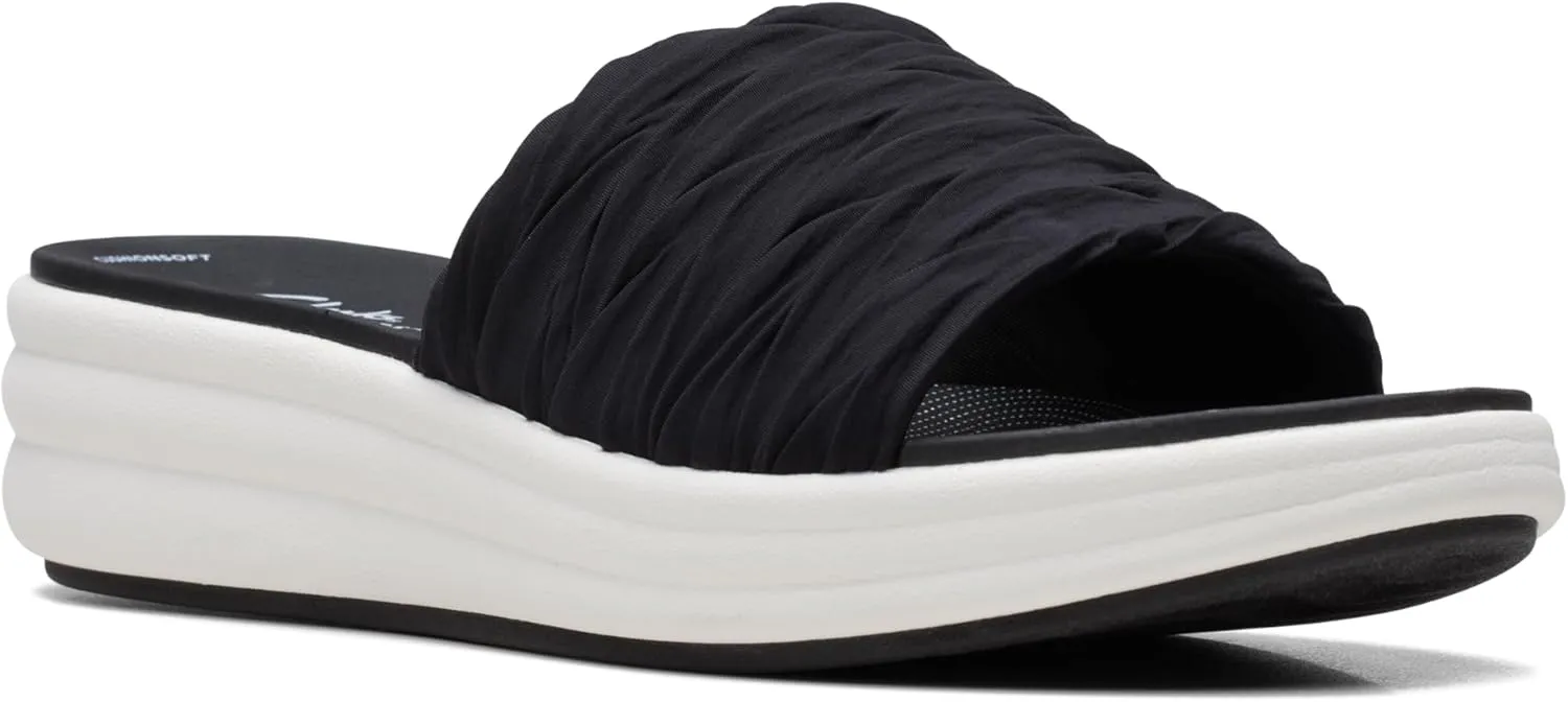 Clarks Womens Drift Petal Cushioned Footbed Slide Sandals