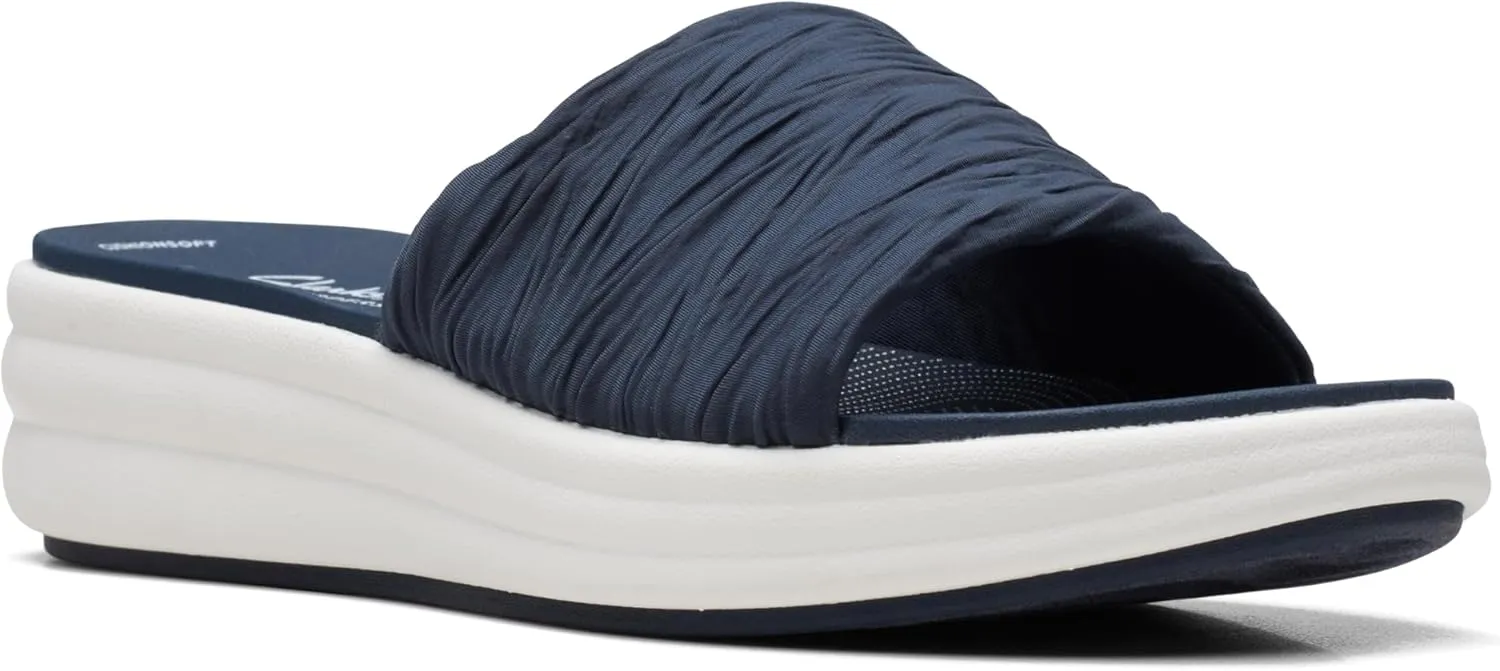 Clarks Womens Drift Petal Cushioned Footbed Slide Sandals