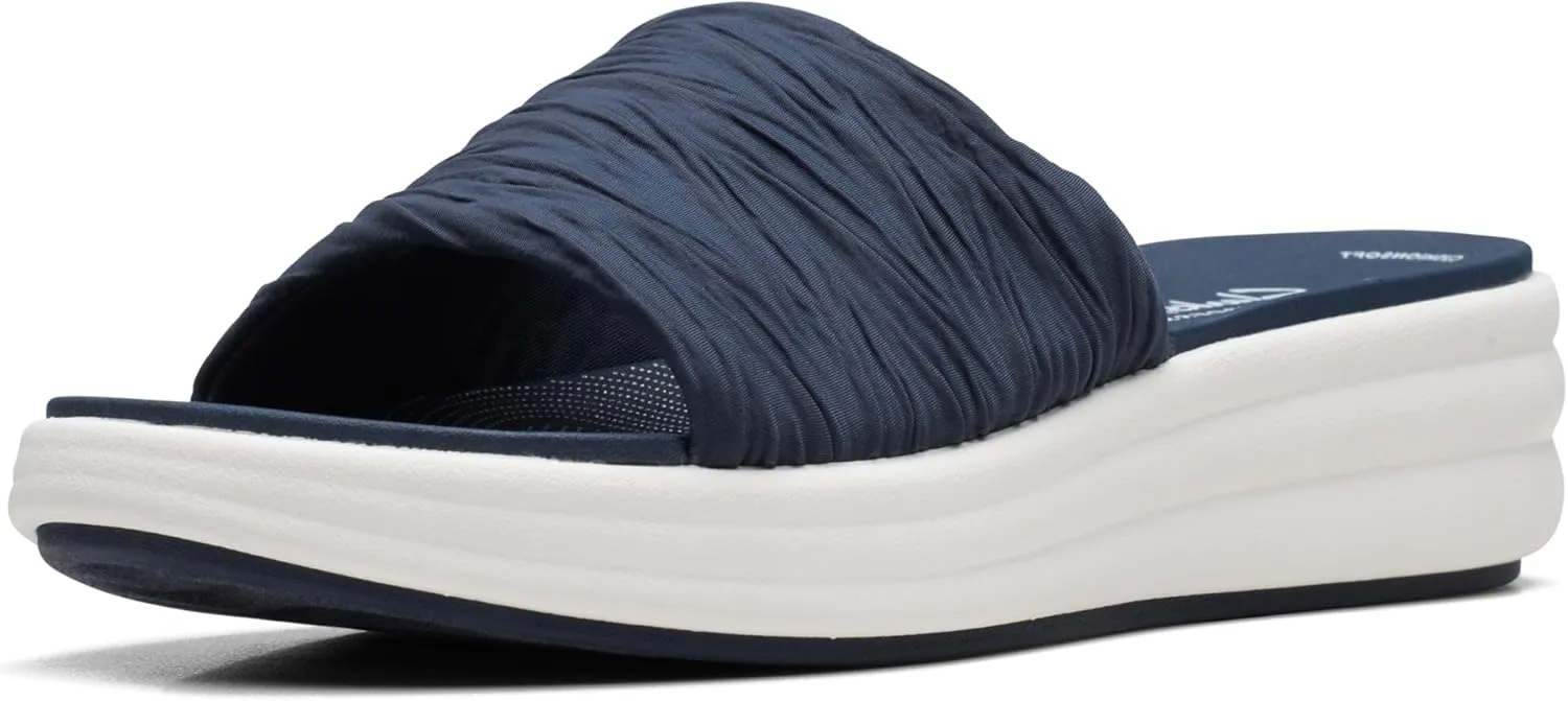 Clarks Womens Drift Petal Cushioned Footbed Slide Sandals
