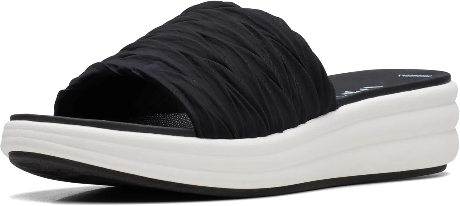 Clarks Womens Drift Petal Cushioned Footbed Slide Sandals