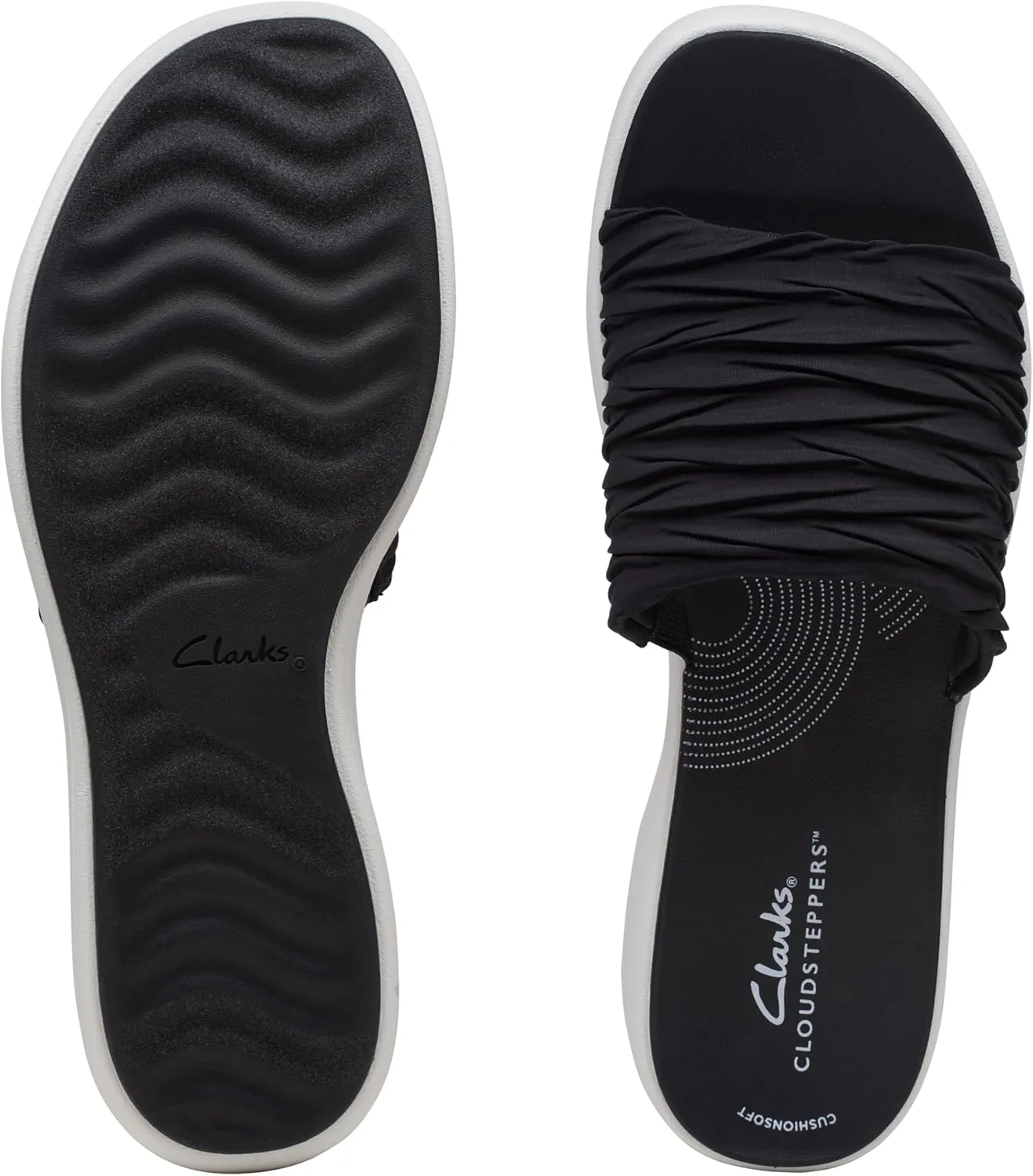 Clarks Womens Drift Petal Cushioned Footbed Slide Sandals