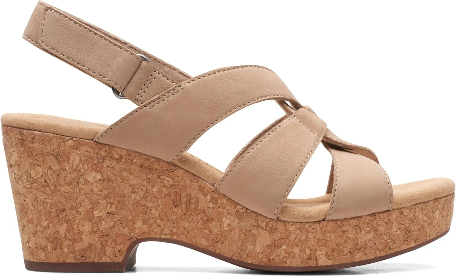 Clarks Womens Giselle Beach Suede Wedge Sandals