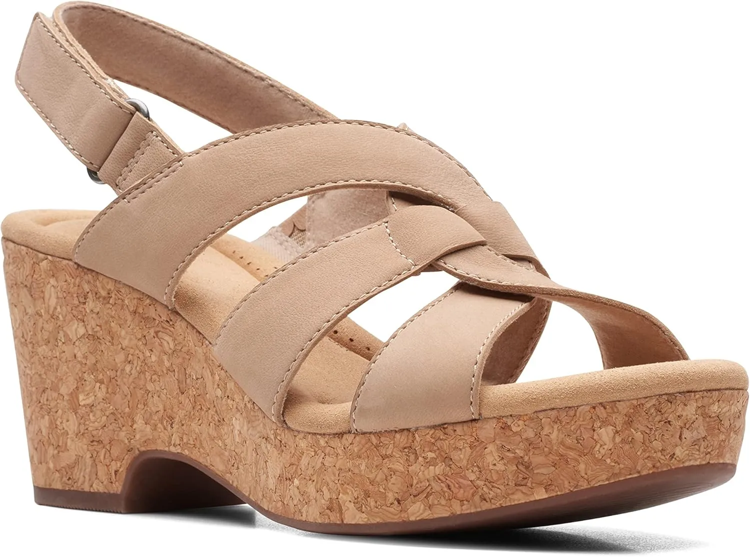 Clarks Womens Giselle Beach Suede Wedge Sandals