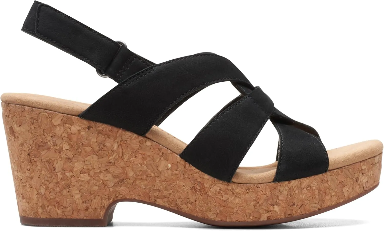Clarks Womens Giselle Beach Suede Wedge Sandals