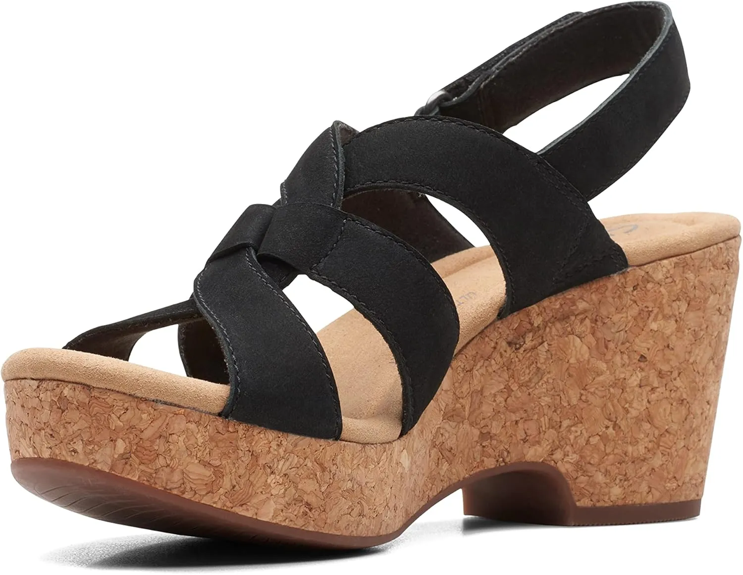Clarks Womens Giselle Beach Suede Wedge Sandals