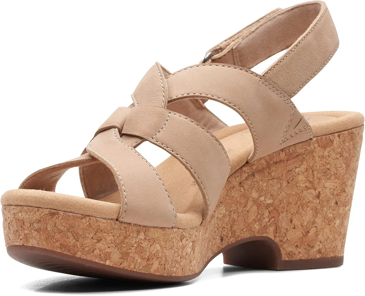 Clarks Womens Giselle Beach Suede Wedge Sandals
