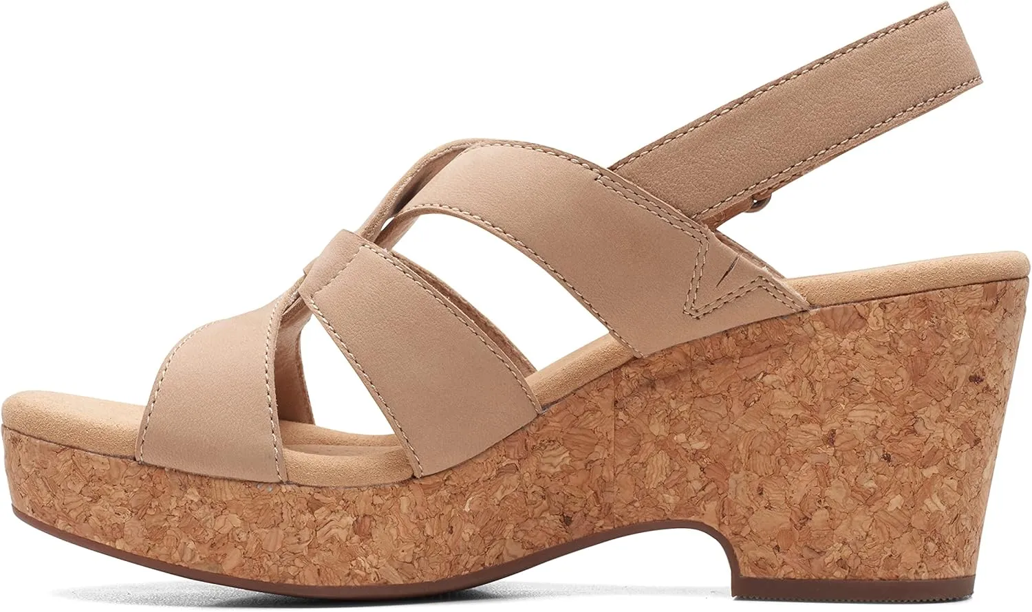 Clarks Womens Giselle Beach Suede Wedge Sandals