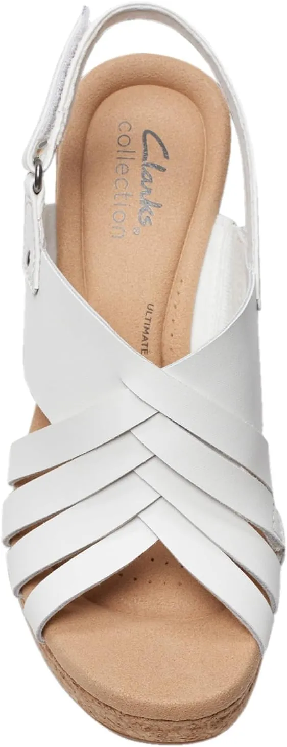 Clarks Womens Giselle Ivy Cork Platforms Slingback Sandals