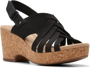 Clarks Womens Giselle Ivy Cork Platforms Slingback Sandals