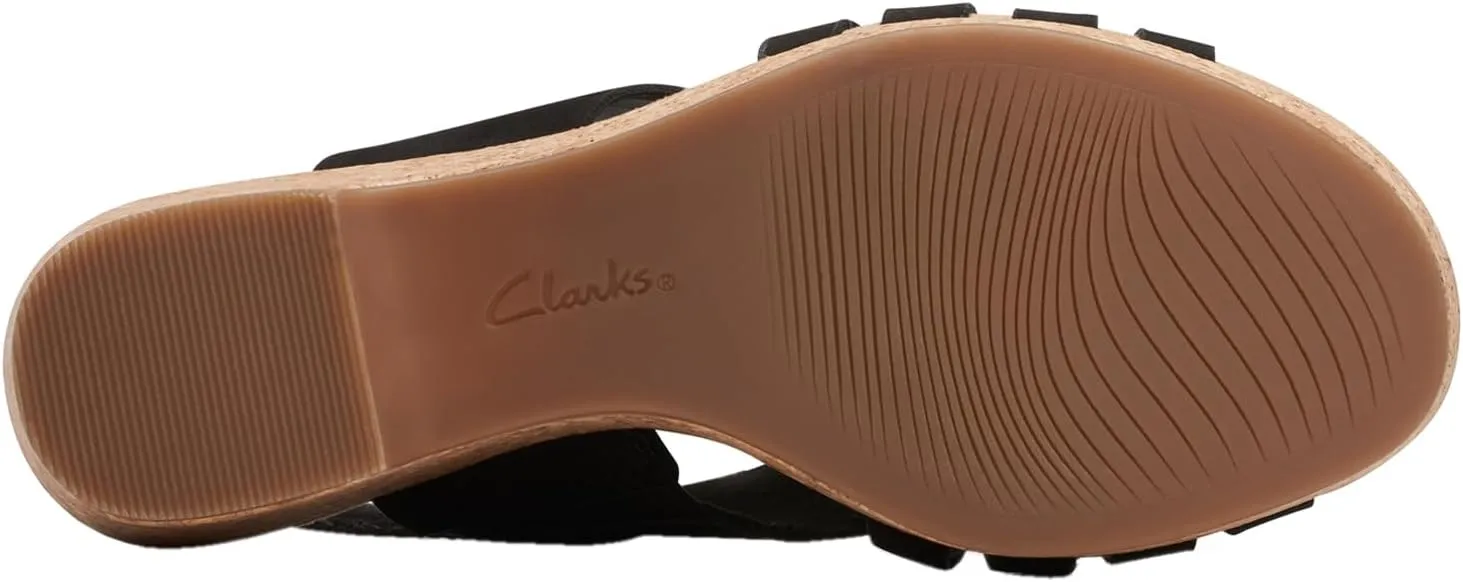 Clarks Womens Giselle Ivy Cork Platforms Slingback Sandals
