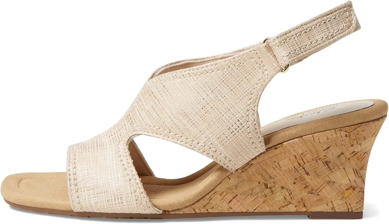 Clarks Womens Kyarra Aster Leather Wedge Sandals