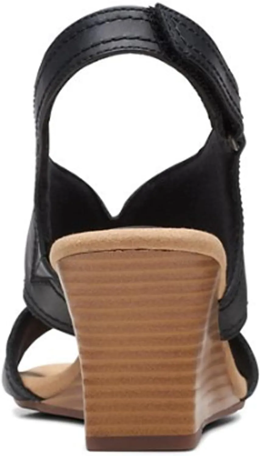 Clarks Womens Kyarra Aster Leather Wedge Sandals