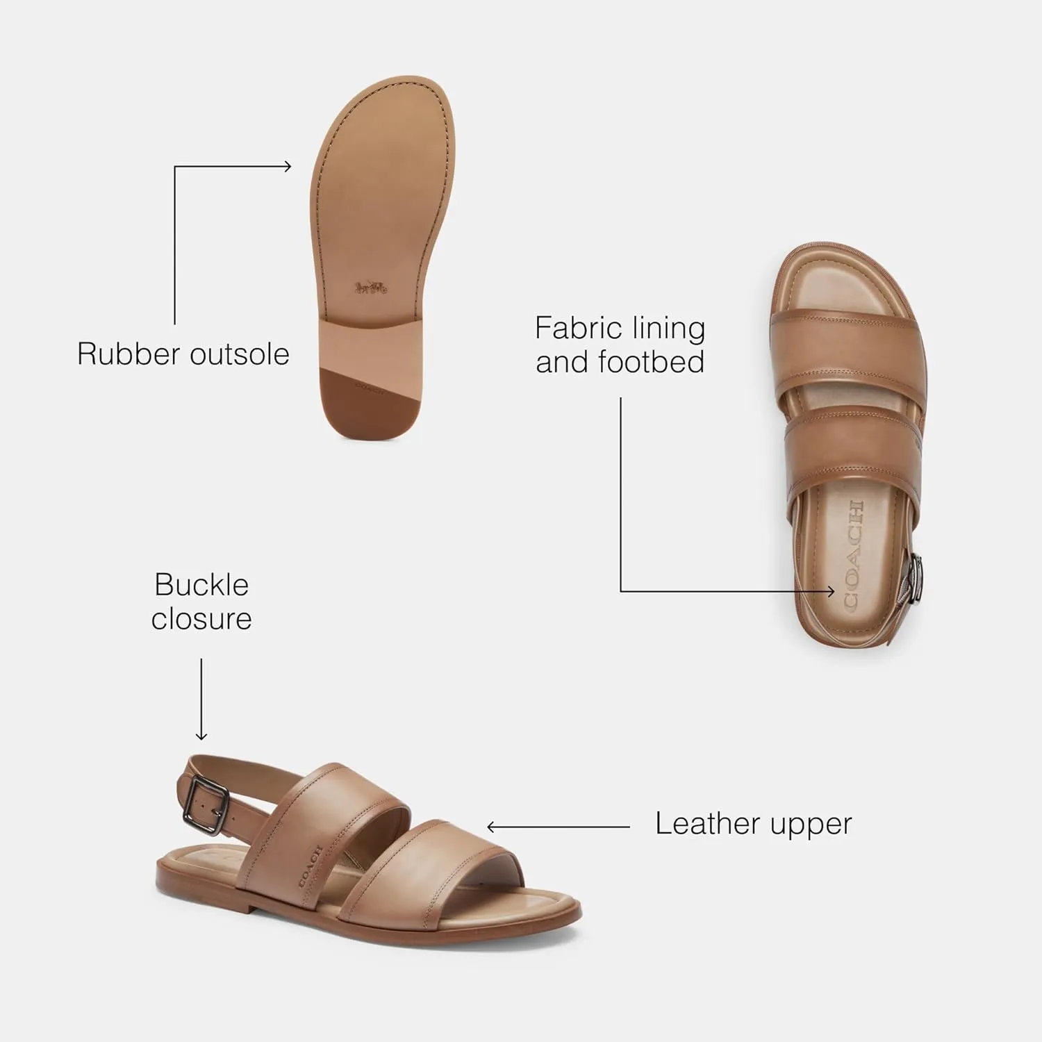 Coach Men's Julian Two Strap Sandal