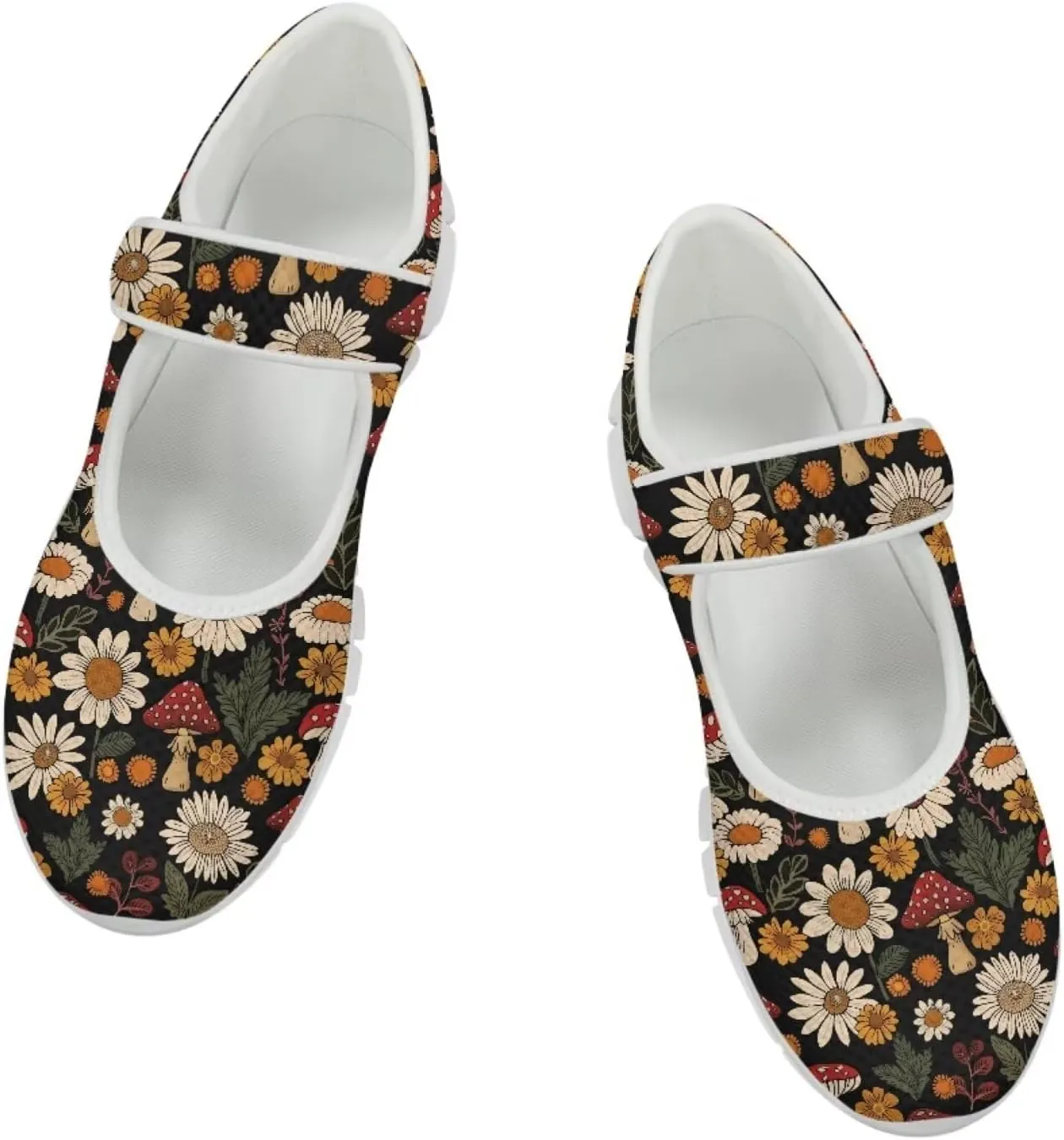 Coloranimal Mary Jane Flats Casual Slip On Mary Jane Shoes Flat Shoes Dressy Comfortable Mesh Ballet Shoes with Anti Skid Sole Womens Footwear