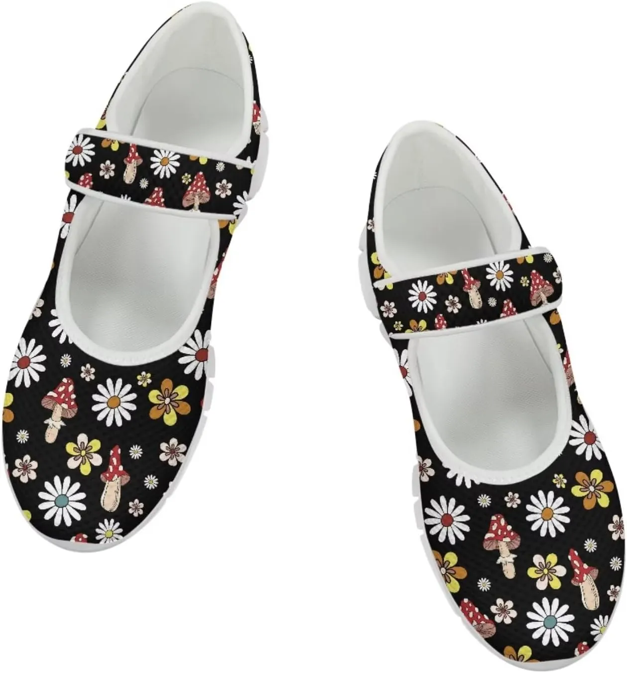 Coloranimal Mary Jane Flats Casual Slip On Mary Jane Shoes Flat Shoes Dressy Comfortable Mesh Ballet Shoes with Anti Skid Sole Womens Footwear