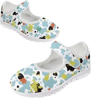 Coloranimal Mary Jane Shoes Women Casual Flats Walking Shoes Mary Jane Flats Women Lightweight Slip On Shoes Buckle Strap Round Toe Shoes