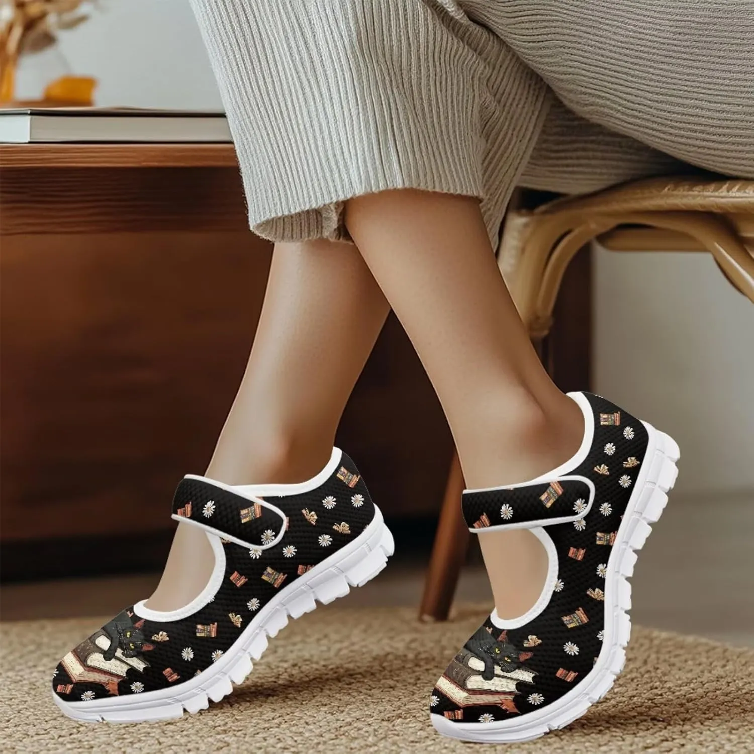 Coloranimal Mary Jane Shoes Women Slip On Shoes Casual Mary Jane Flat Womens Dressy Comfortable Flats Shoes Women's Flats Walking Shoes Outdoor